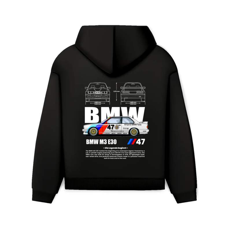 BMW M3 E30 Black Drop Hoodie