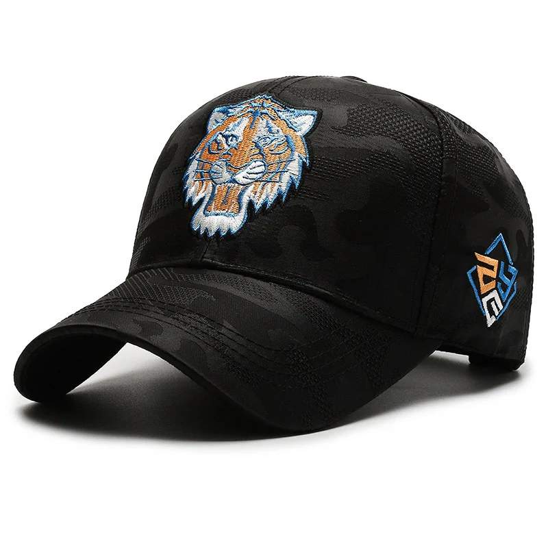 Style Tiger Head Embroidered Adjustable Outdoor Baseball Cap